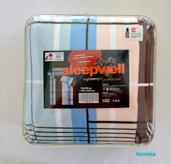 Doprodáno-                              Povlečení mikroflanel-Modro/hnědé kostky Novinka pouze na jednu postel